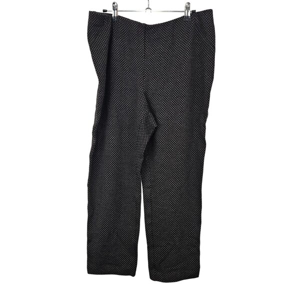 J. Jill Womens Pants Ponte Slim Leg Petite Size L Black Geometric Pattern - Picture 1 of 10
